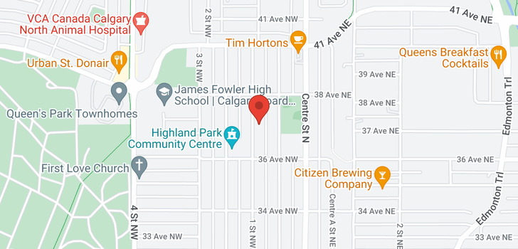 map of 3804 1 Street NW